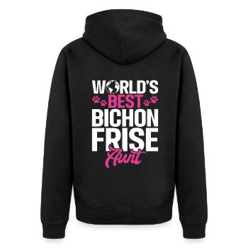 Cadeaux Bichon Frisé - Veste à capuche bio Premium Unisexe - noir - Dos - Nico (187cm)