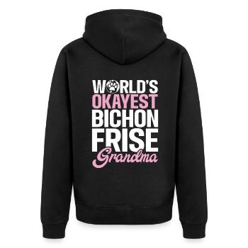 Bichon Frise Gifts - Unisex Premium Organic Zip Hoodie - black - Back - Nico (187cm)