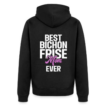 Cadeaux Bichon Frisé - Veste à capuche bio Premium Unisexe - noir - Dos - Nico (187cm)