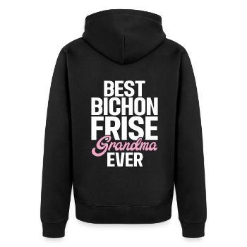Bichon Frise Gifts - Unisex Premium Organic Zip Hoodie - black - Back - Nico (187cm)