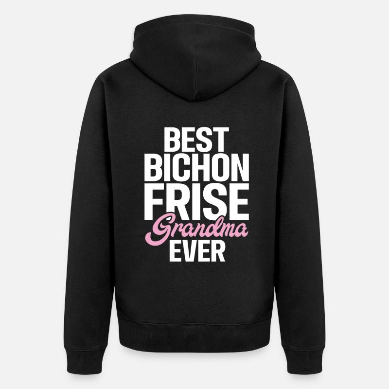 Cadeaux Bichon Frisé - Veste à capuche bio Premium Unisexe - noir