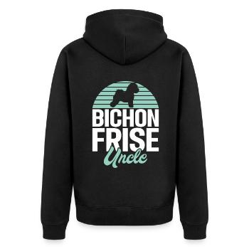 Cadeaux Bichon Frisé - Veste à capuche bio Premium Unisexe - noir - Dos - Nico (187cm)
