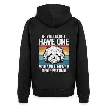 Cadeaux Bichon Frisé - Veste à capuche bio Premium Unisexe - noir - Dos - Nico (187cm)