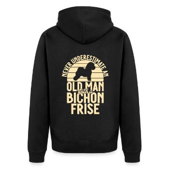 Cadeaux Bichon Frisé - Veste à capuche bio Premium Unisexe - noir - Dos - Nico (187cm)