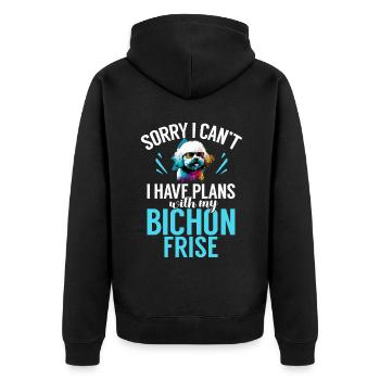 Cadeaux Bichon Frisé - Veste à capuche bio Premium Unisexe - noir - Dos - Nico (187cm)