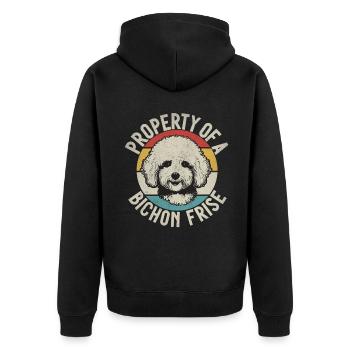 Cadeaux Bichon Frisé - Veste à capuche bio Premium Unisexe - noir - Dos - Nico (187cm)