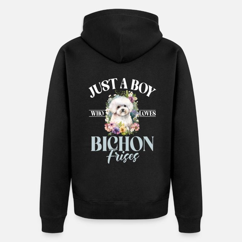 Cadeaux Bichon Frisé - Veste à capuche bio Premium Unisexe - noir