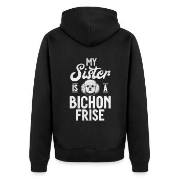 Cadeaux Bichon Frisé - Veste à capuche bio Premium Unisexe - noir - Dos - Nico (187cm)
