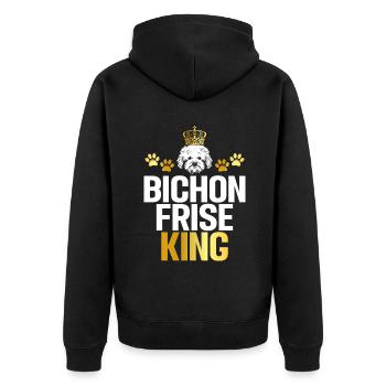 Bichon Frise Gifts - Unisex Premium Organic Zip Hoodie - black - Back - Nico (187cm)