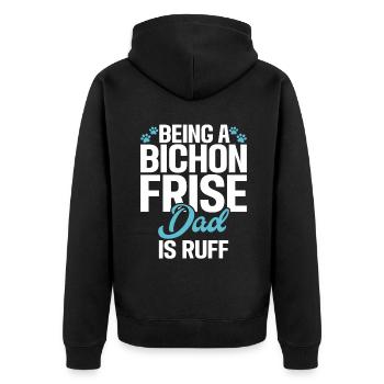 Bichon Frise Gifts - Unisex Premium Organic Zip Hoodie - black - Back - Nico (187cm)