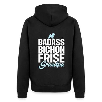 Cadeaux Bichon Frisé - Veste à capuche bio Premium Unisexe - noir - Dos - Nico (187cm)
