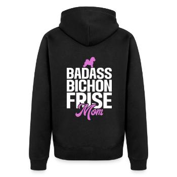 Cadeaux Bichon Frisé - Veste à capuche bio Premium Unisexe - noir - Dos - Nico (187cm)