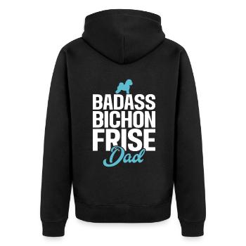 Cadeaux Bichon Frisé - Veste à capuche bio Premium Unisexe - noir - Dos - Nico (187cm)
