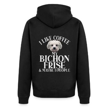 Cadeaux Bichon Frisé - Veste à capuche bio Premium Unisexe - noir - Dos - Nico (187cm)