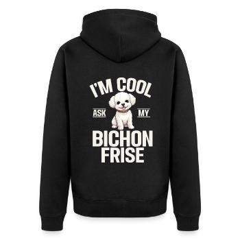 Cadeaux Bichon Frisé - Veste à capuche bio Premium Unisexe - noir - Dos - Nico (187cm)