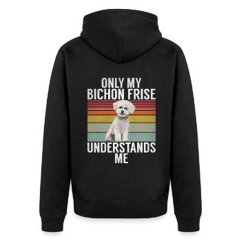 Cadeaux Bichon Frisé - Veste à capuche bio Premium Unisexe - noir - Dos - Nico (187cm)