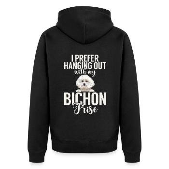 Cadeaux Bichon Frisé - Veste à capuche bio Premium Unisexe - noir - Dos - Nico (187cm)
