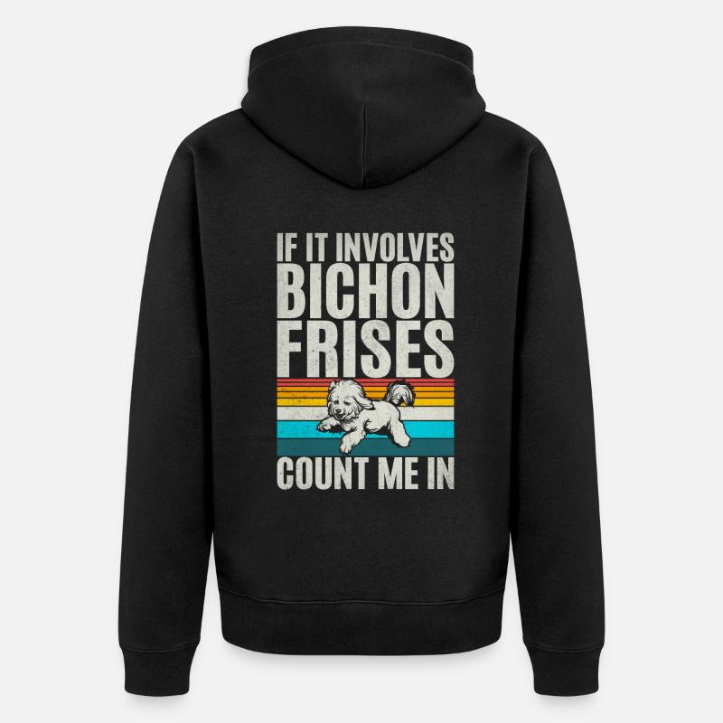Cadeaux Bichon Frisé - Veste à capuche bio Premium Unisexe - noir