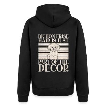 Bichon Frise Gifts - Unisex Premium Organic Zip Hoodie - black - Back - Nico (187cm)