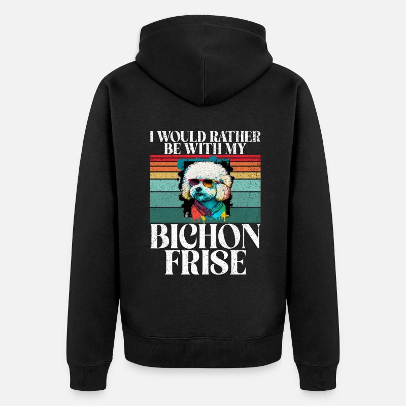 Cadeaux Bichon Frisé - Veste à capuche bio Premium Unisexe - noir