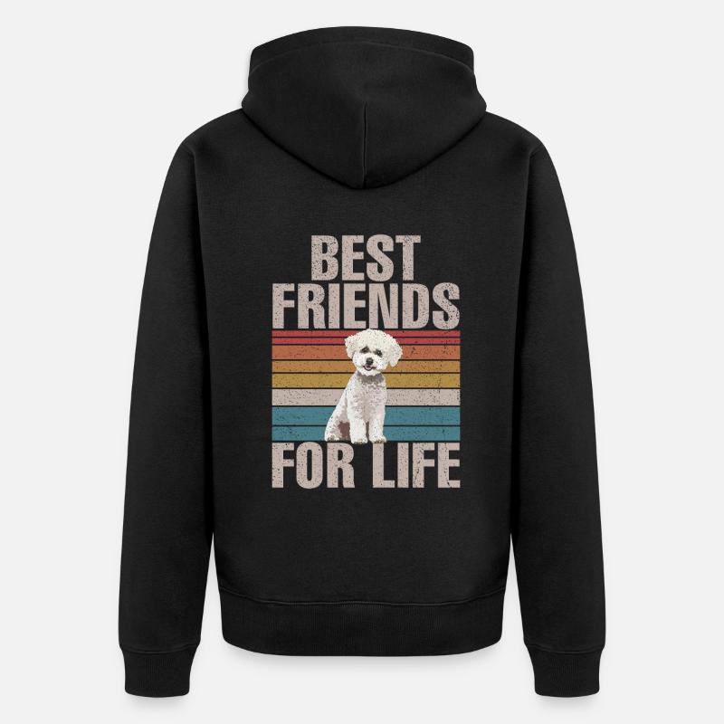 Cadeaux Bichon Frisé - Veste à capuche bio Premium Unisexe - noir