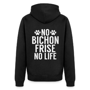 Bichon Frise Gifts - Unisex Premium Organic Zip Hoodie - black - Back - Nico (187cm)