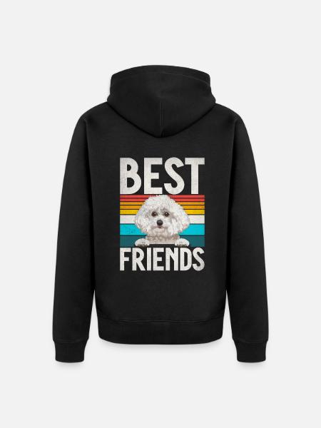 Cadeaux Bichon Frisé - Veste à capuche bio Premium Unisexe - noir