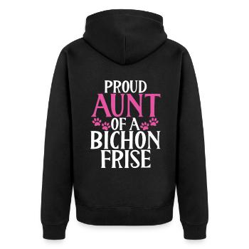 Cadeaux Bichon Frisé - Veste à capuche bio Premium Unisexe - noir - Dos - Nico (187cm)