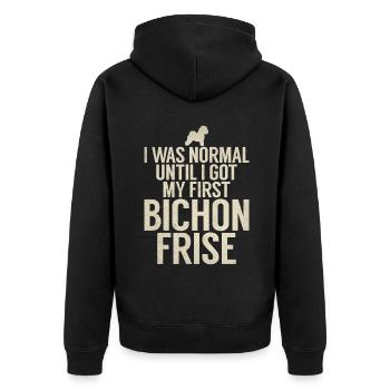 Cadeaux Bichon Frisé - Veste à capuche bio Premium Unisexe - noir - Dos - Nico (187cm)
