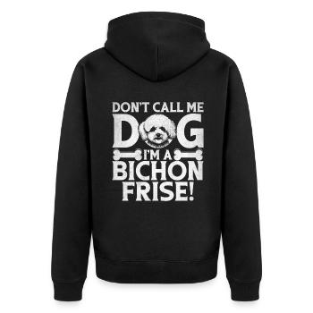 Bichon Frise Gifts - Unisex Premium Organic Zip Hoodie - black - Back - Nico (187cm)