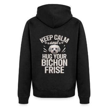 Cadeaux Bichon Frisé - Veste à capuche bio Premium Unisexe - noir - Dos - Nico (187cm)