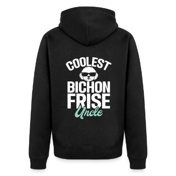 Bichon Frise Gifts - Unisex Premium Organic Zip Hoodie - black - Back - Nico (187cm)
