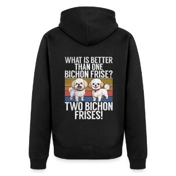 Bichon Frise Gifts - Unisex Premium Organic Zip Hoodie - black - Back - Nico (187cm)