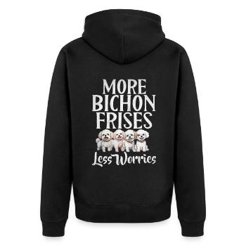Bichon Frise Gifts - Unisex Premium Organic Zip Hoodie - black - Back - Nico (187cm)