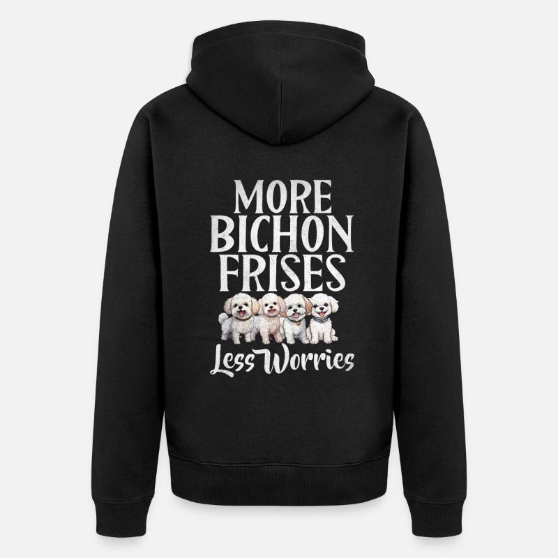 Cadeaux Bichon Frisé - Veste à capuche bio Premium Unisexe - noir