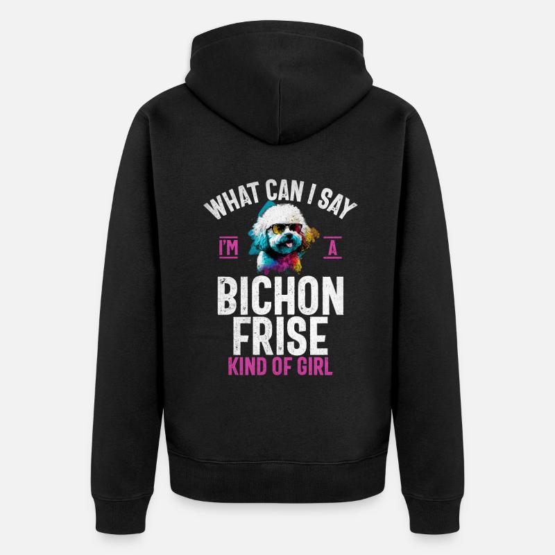 Cadeaux Bichon Frisé - Veste à capuche bio Premium Unisexe - noir