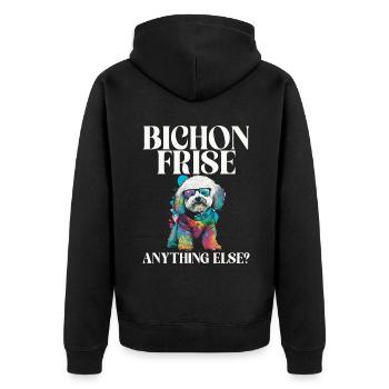 Cadeaux Bichon Frisé - Veste à capuche bio Premium Unisexe - noir - Dos - Nico (187cm)