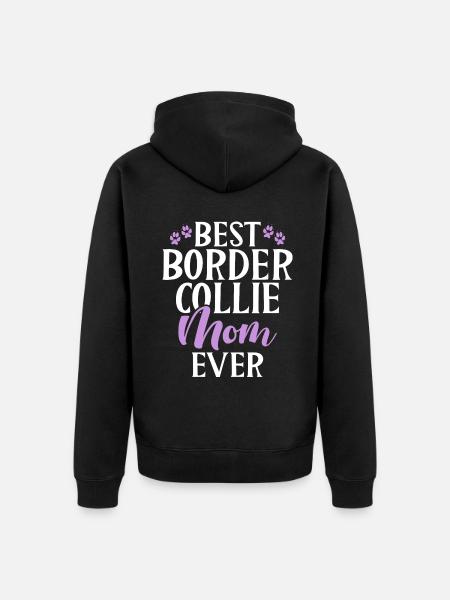 Border Collie Gifts - Unisex Premium Organic Zip Hoodie - black