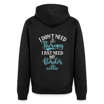 Border Collie Gifts - Unisex Premium Bio Zip Hoodie - Schwarz - Hinten - Nico (187cm)