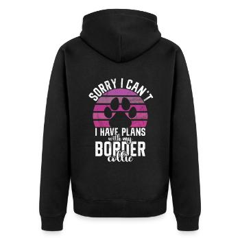 Cadeaux Border Collie - Veste à capuche bio Premium Unisexe - noir - Dos - Nico (187cm)