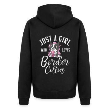 Cadeaux Border Collie - Veste à capuche bio Premium Unisexe - noir - Dos - Nico (187cm)