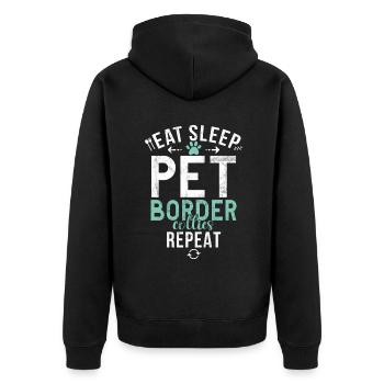 Cadeaux Border Collie - Veste à capuche bio Premium Unisexe - noir - Dos - Nico (187cm)