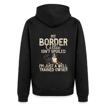 Border Collie Gifts - Unisex Premium Bio Zip Hoodie - Schwarz - Hinten - Nico (187cm)