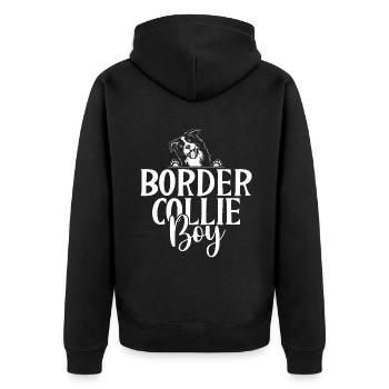Border Collie Gifts - Unisex Premium Bio Zip Hoodie - Schwarz - Hinten - Nico (187cm)