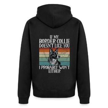 Cadeaux Border Collie - Veste à capuche bio Premium Unisexe - noir - Dos - Nico (187cm)