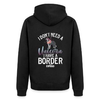 Cadeaux Border Collie - Veste à capuche bio Premium Unisexe - noir - Dos - Nico (187cm)
