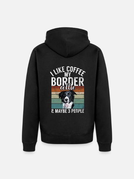 Border Collie Gifts - Unisex Premium Organic Zip Hoodie - black