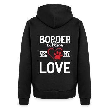 Cadeaux Border Collie - Veste à capuche bio Premium Unisexe - noir - Dos - Nico (187cm)