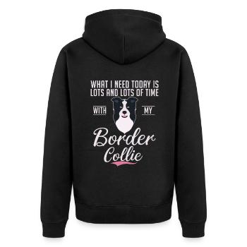 Cadeaux Border Collie - Veste à capuche bio Premium Unisexe - noir - Dos - Nico (187cm)