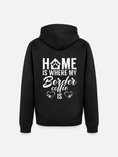 Border Collie Gifts - Unisex Premium Organic Zip Hoodie - black